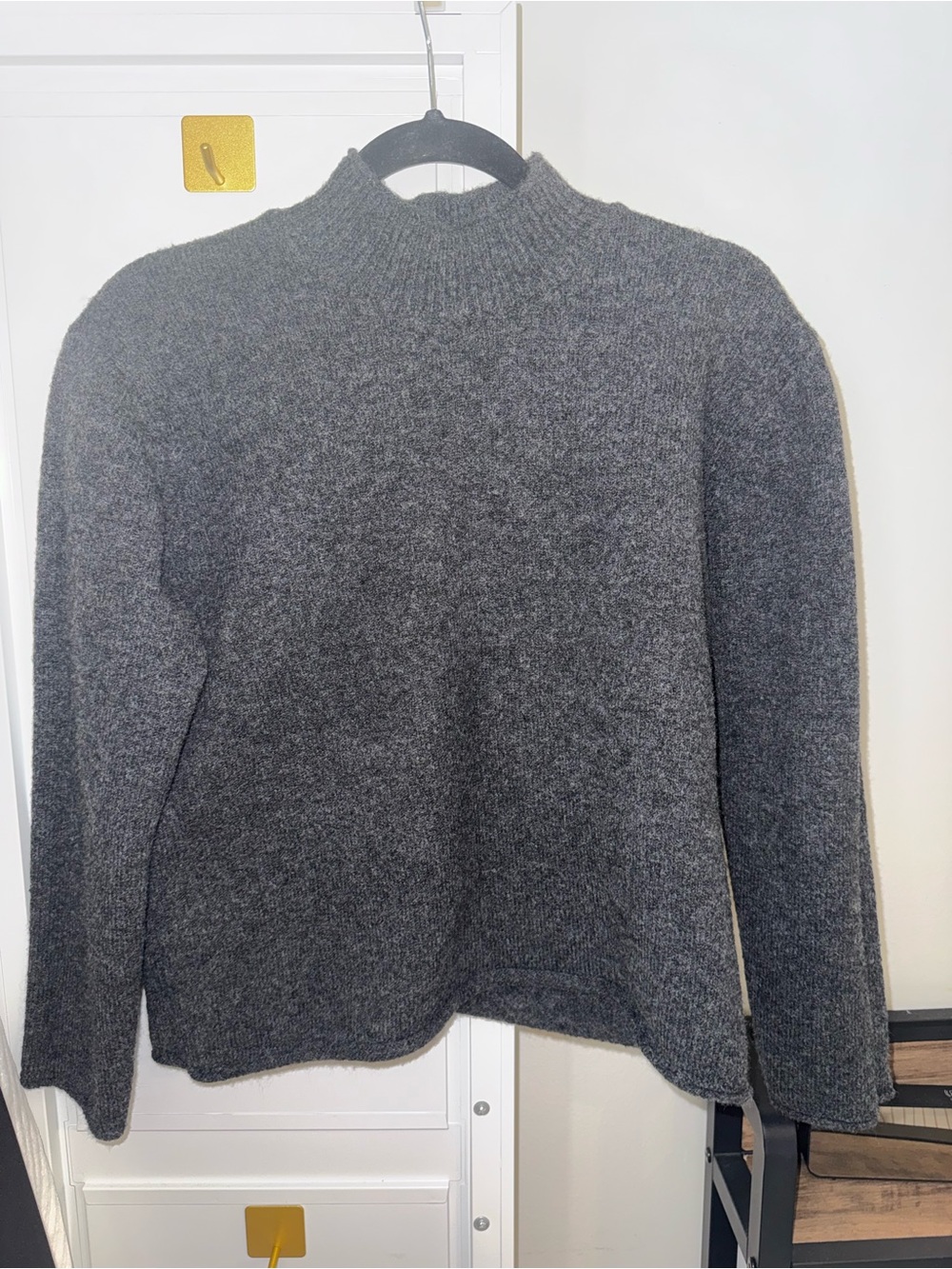 Women's Charcoal Gray Mock Neck Sweater